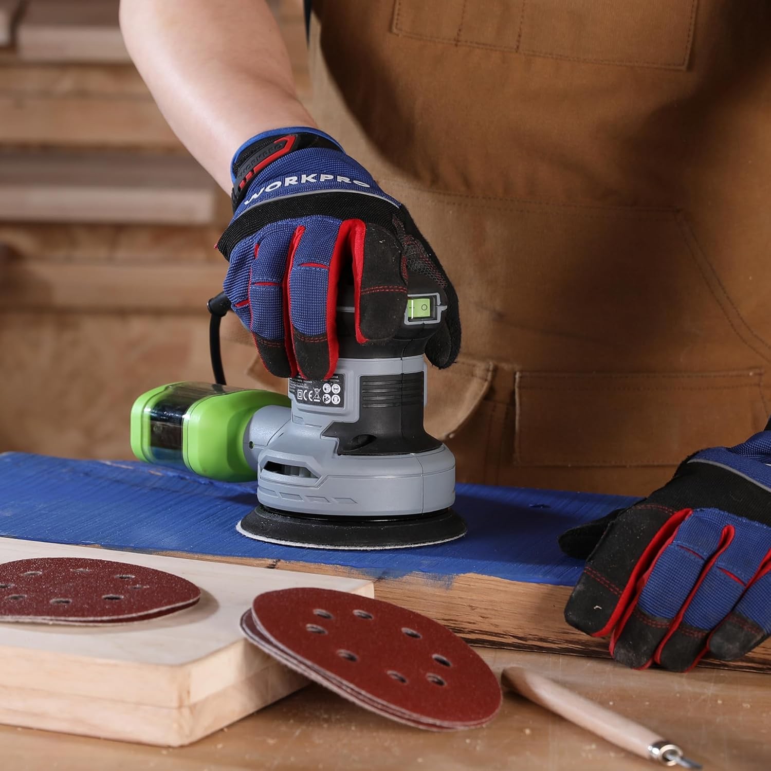 WORKPRO 150-piece Sanding Discs Set 5-Inch 8-Hole for Random Orbital Sander New