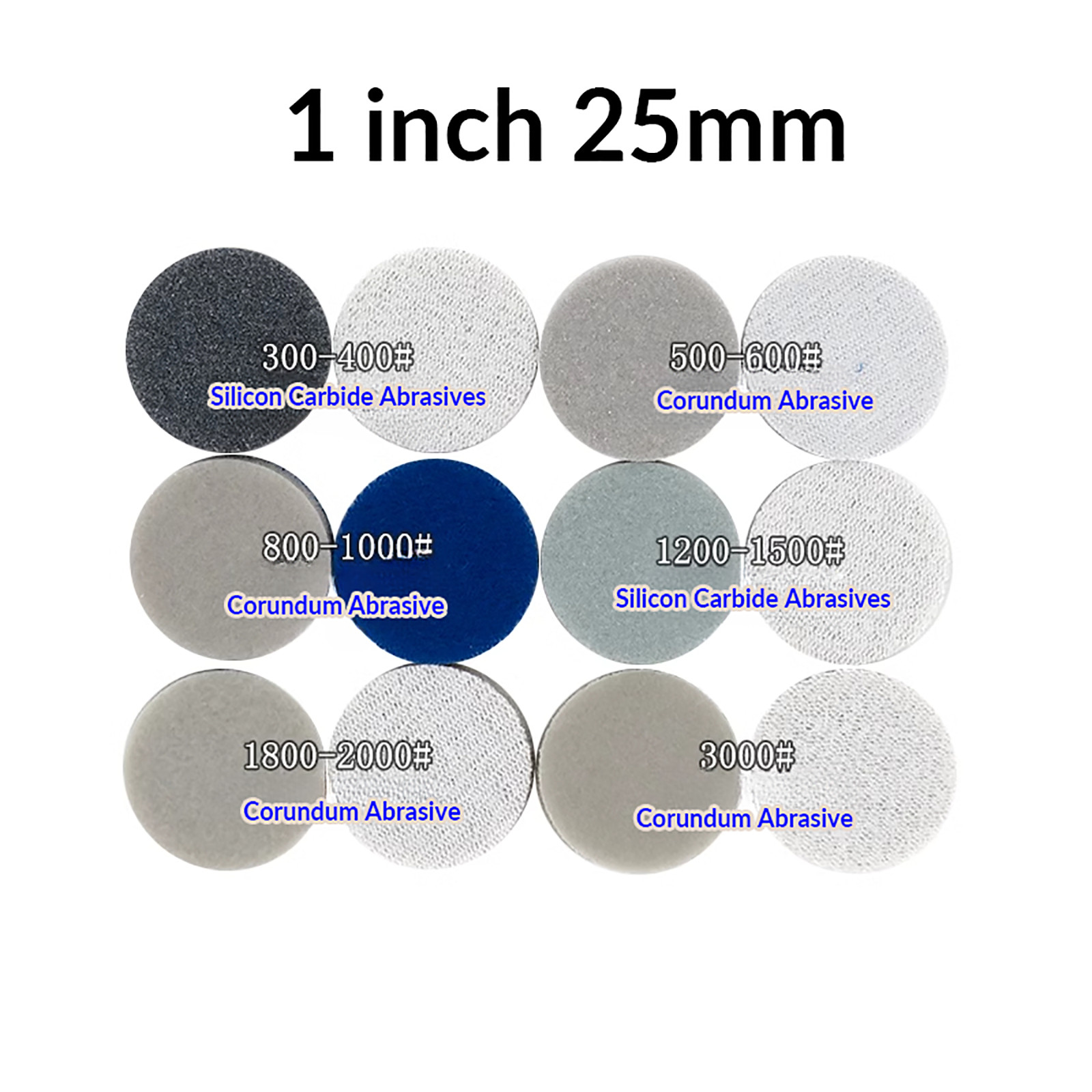 25-150mm Sponge Abrasive Sanding Discs Sandpaper 300-3000Grit Hook and Loop Pads