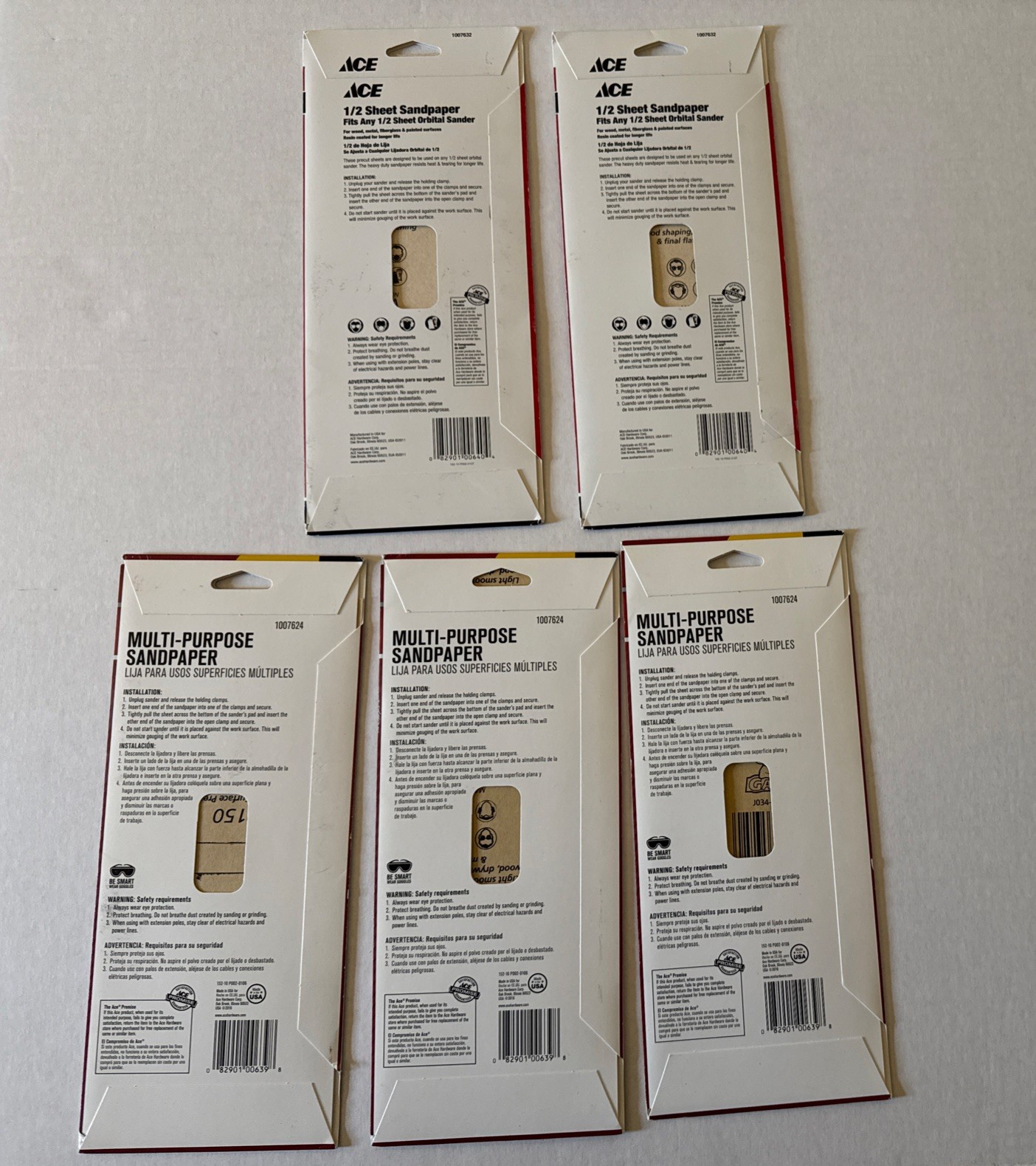 1/2 sheet multi-purpose SANDPAPER ASSORTED GRITS 25 sheets 4 1/2″ x 11″ see pics