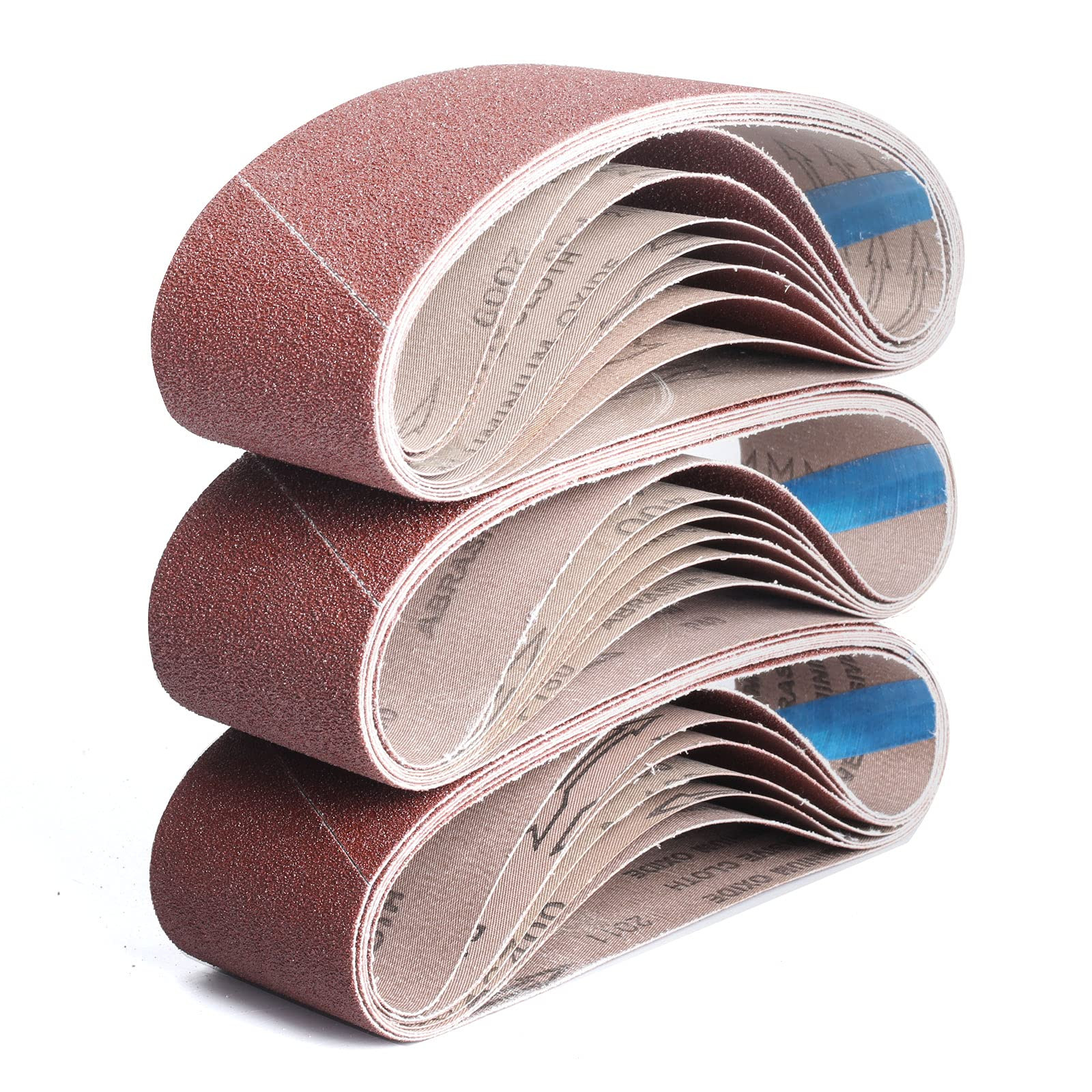 21 Pack 3 x 21 Inch Sanding Belts, 3×21 Belt Sander Sanding Belts 40/60/80/12…
