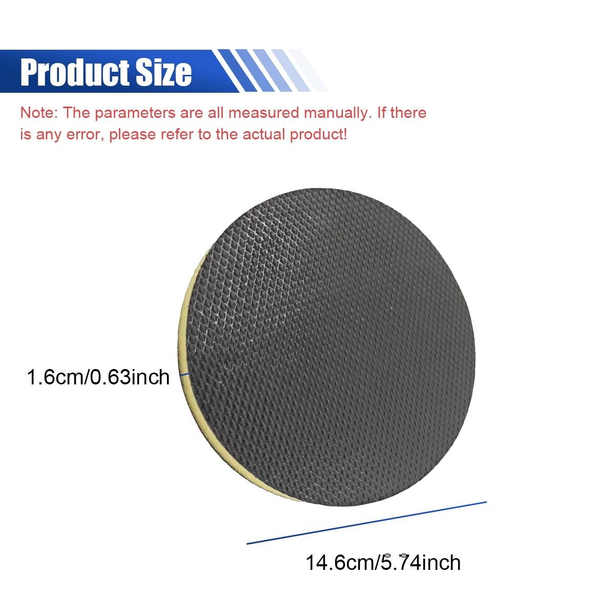UHANBUT Fine Grade Car Clay Bar Pad, 5.82” Wipe Foam Pads, DA 2PCS, Black