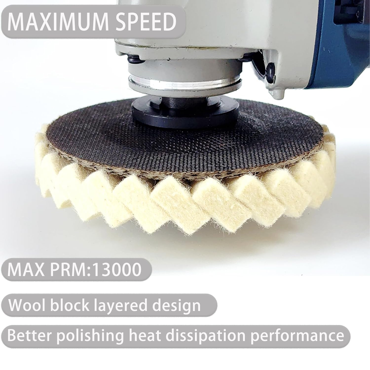 Wool Felt Flap Polishing Disc, Wool Felt Flap Discs Polishing Wheel, 4.5 Inch Wo