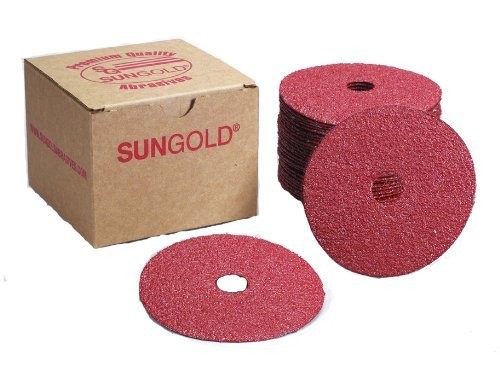 Sungold Abrasives 17205 60 Grit Aluminum Oxide Fibre Disc 25 Pack 5 x 7/8″ Ce…