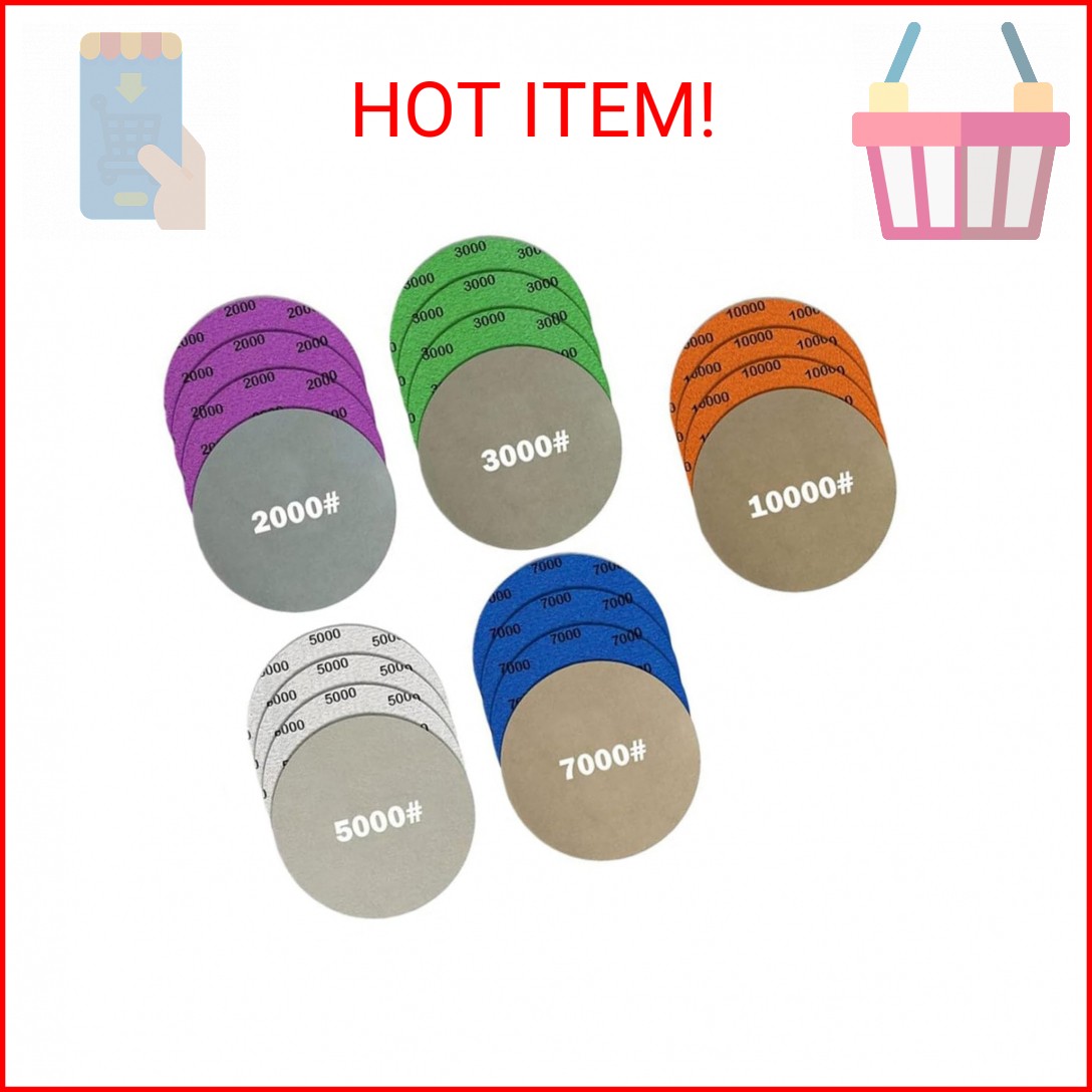 5 Inch 20Pcs Wet Dry Sandpaper: 2000/3000/5000/7000/10000 Grit Silicon Carbide H