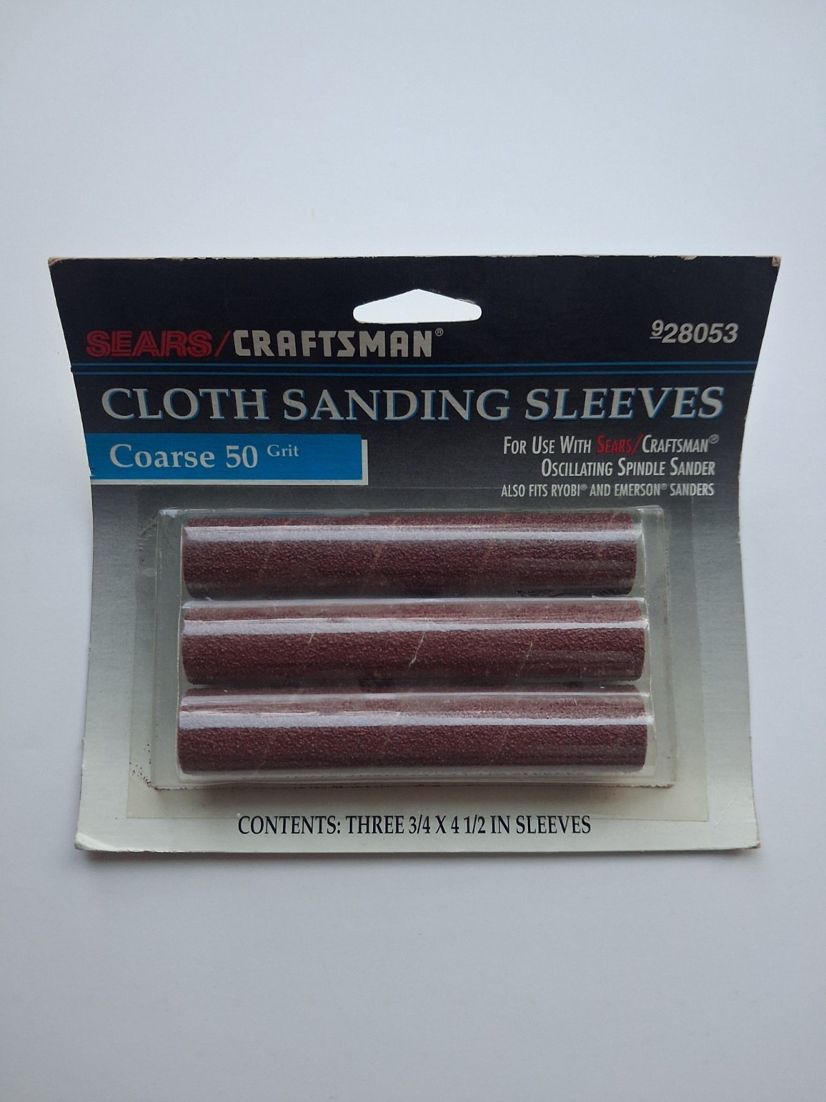 New In Package Sears Craftsman 3/4 X 4-1/2 Sanding Sleeves 50 Grit Coarse