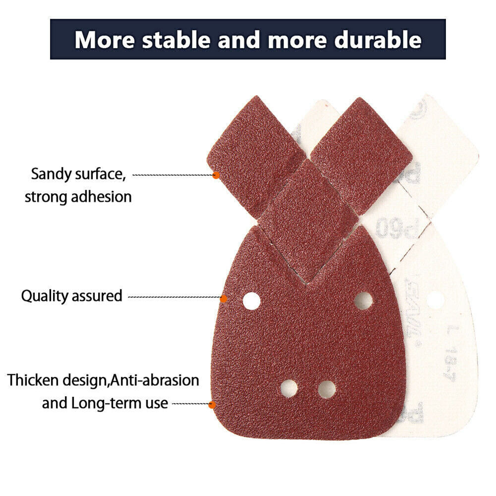10pcs 40-2000 Grit Mouse Detail Sanding Sheets Hook & Loop for Black and Decker