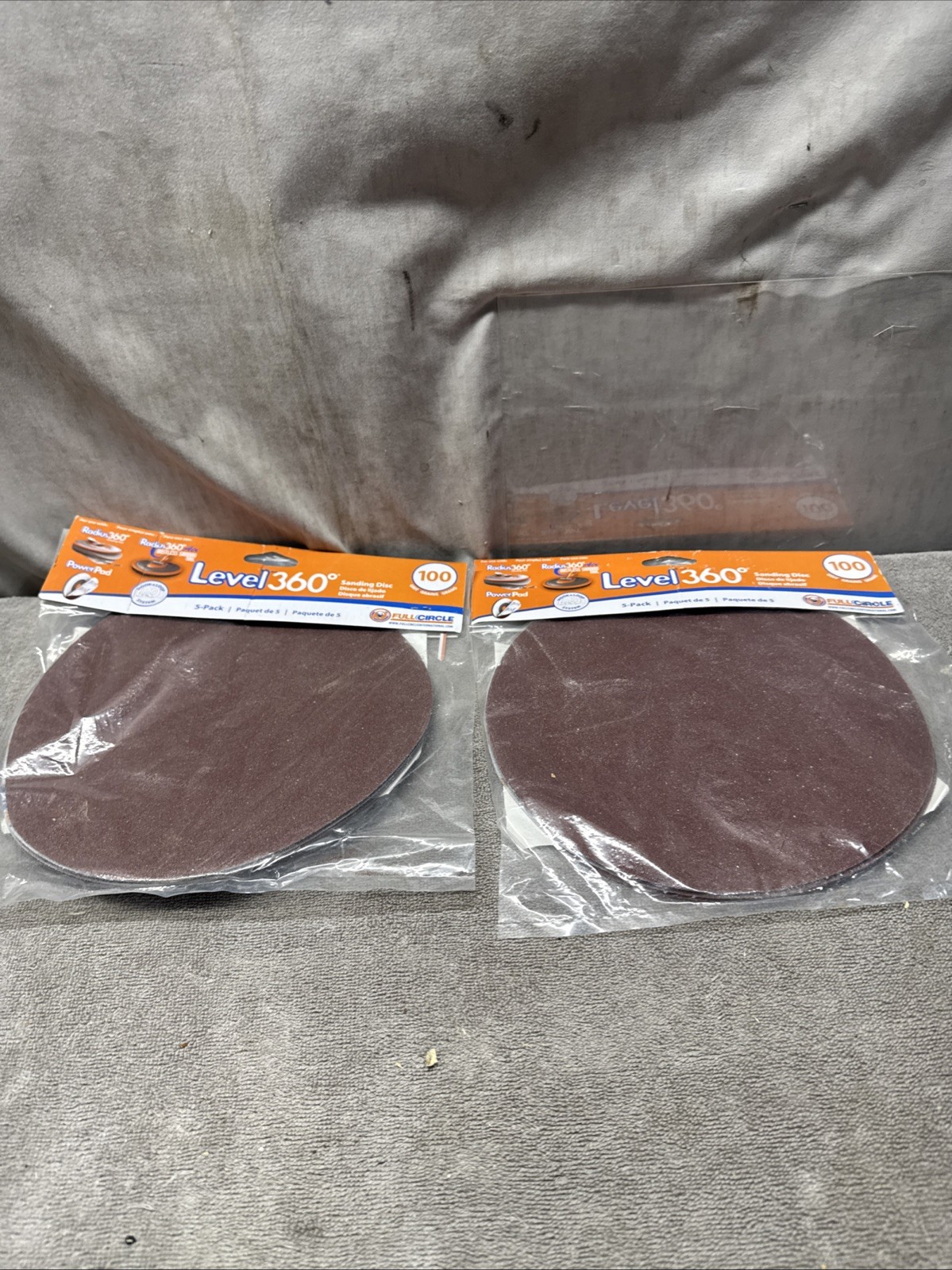 R•Level 360* Full Circle 100 Grit Sanding Disc Pack Of 5 NOS Lot Of 2