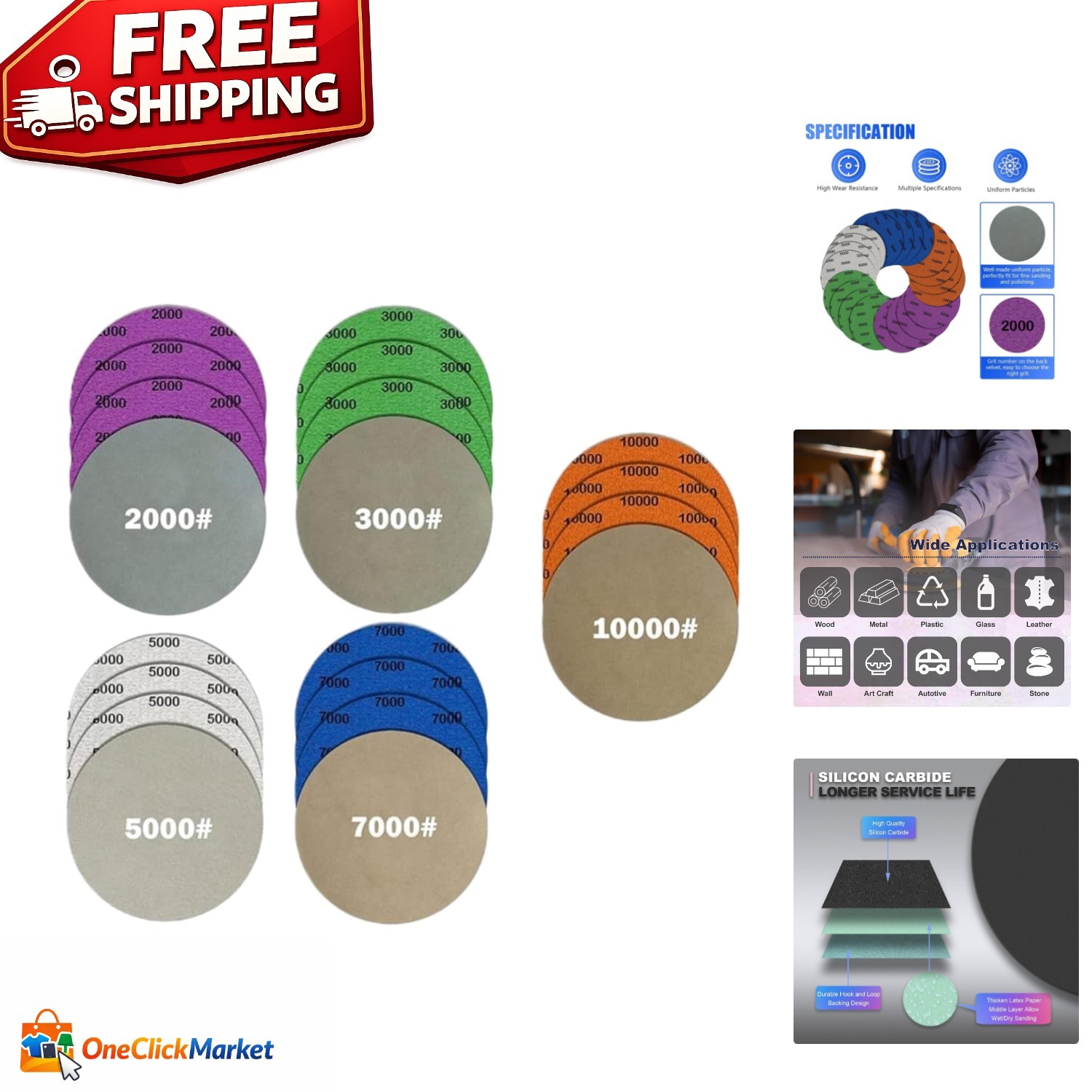 20-Pack 5-Inch Wet Dry Sandpaper Discs for Polishing & Sanding