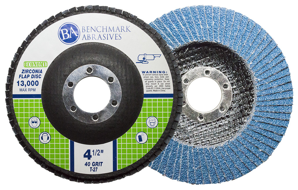 10 Pack – 4.5″ Economy Flap Disc Grinding Wheels Type 27 (Flat Face)