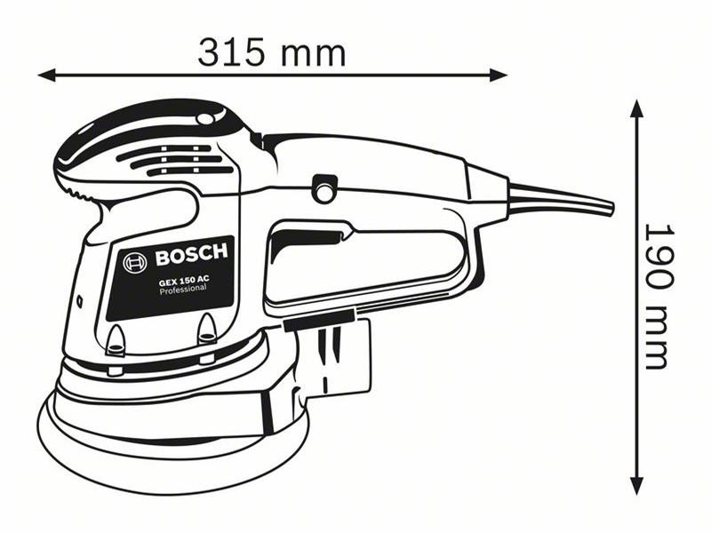 Bosch 240V Professional Random Orbital Sander 150mm 340W Wt: 2.1kg BSH601372870