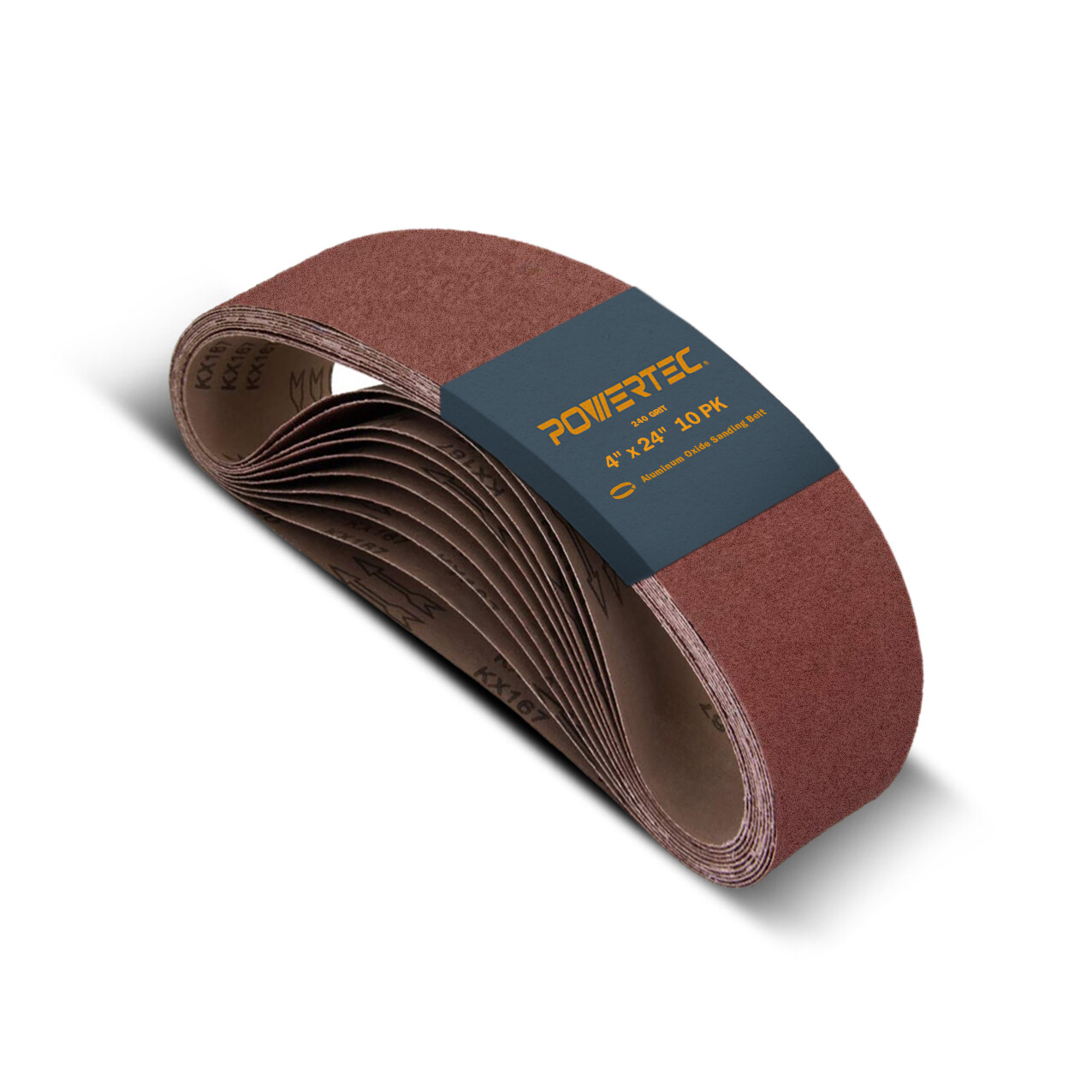 POWERTEC 4 x 24″ 240 Grit Sanding Belt Aluminum Oxide Sandpaper-10 PK (110040)