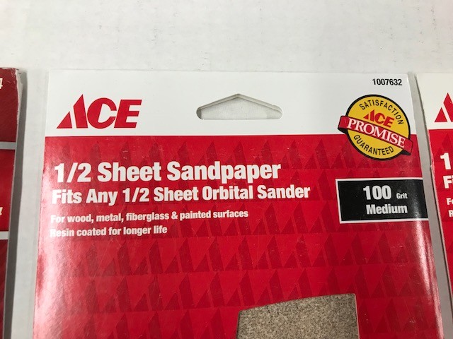 1/2 sheet multi-purpose SANDPAPER ASSORTED GRITS 25 sheets 4 1/2″ x 11″ see pics