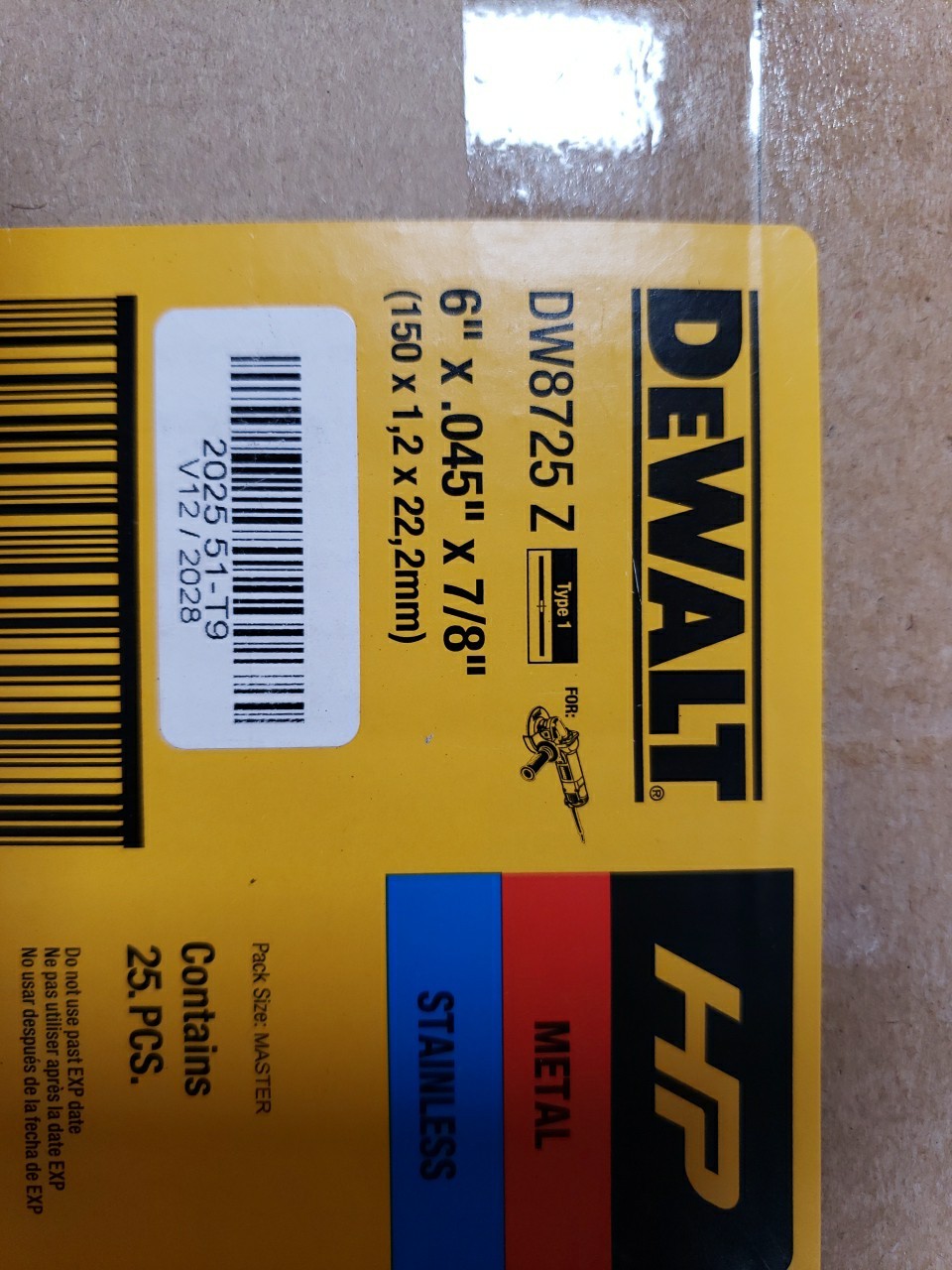 DEWALT, DW8725Z, 6″x .045×7/8″, Arbor Metal, Cut-Off Wheel, Box Of 25,Box Of 23