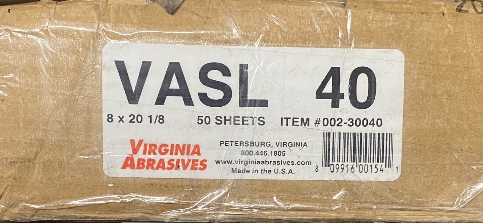 Virginia Abrasives 002-30040 8 X 0.1 in. 40 Grit Floor Sanding Sheet- Pack of 50