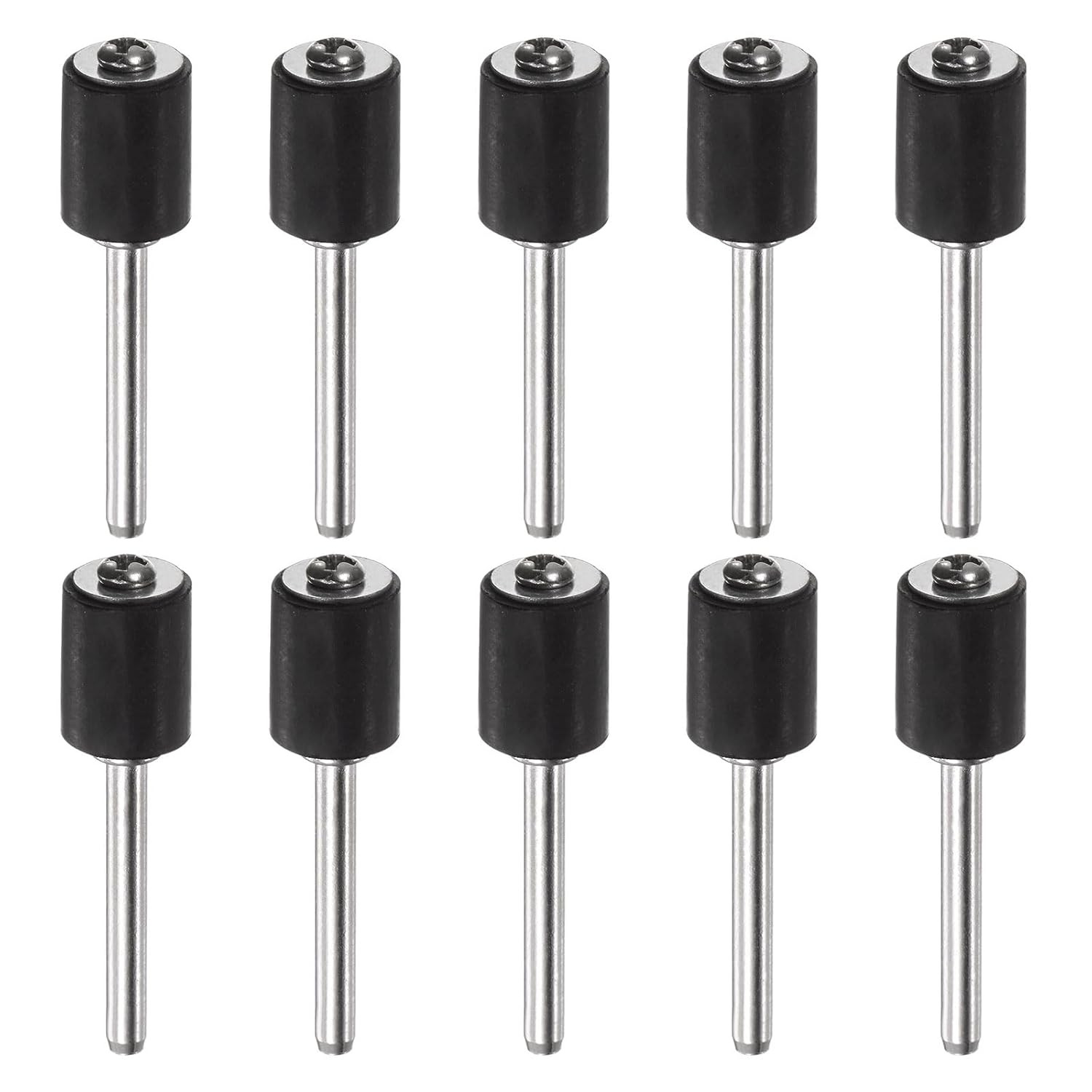 10Pcs 3/8 Inch Sanding Drum Rubber Mandrels 1/8 Inch Shank Sanding Sleeve Holder