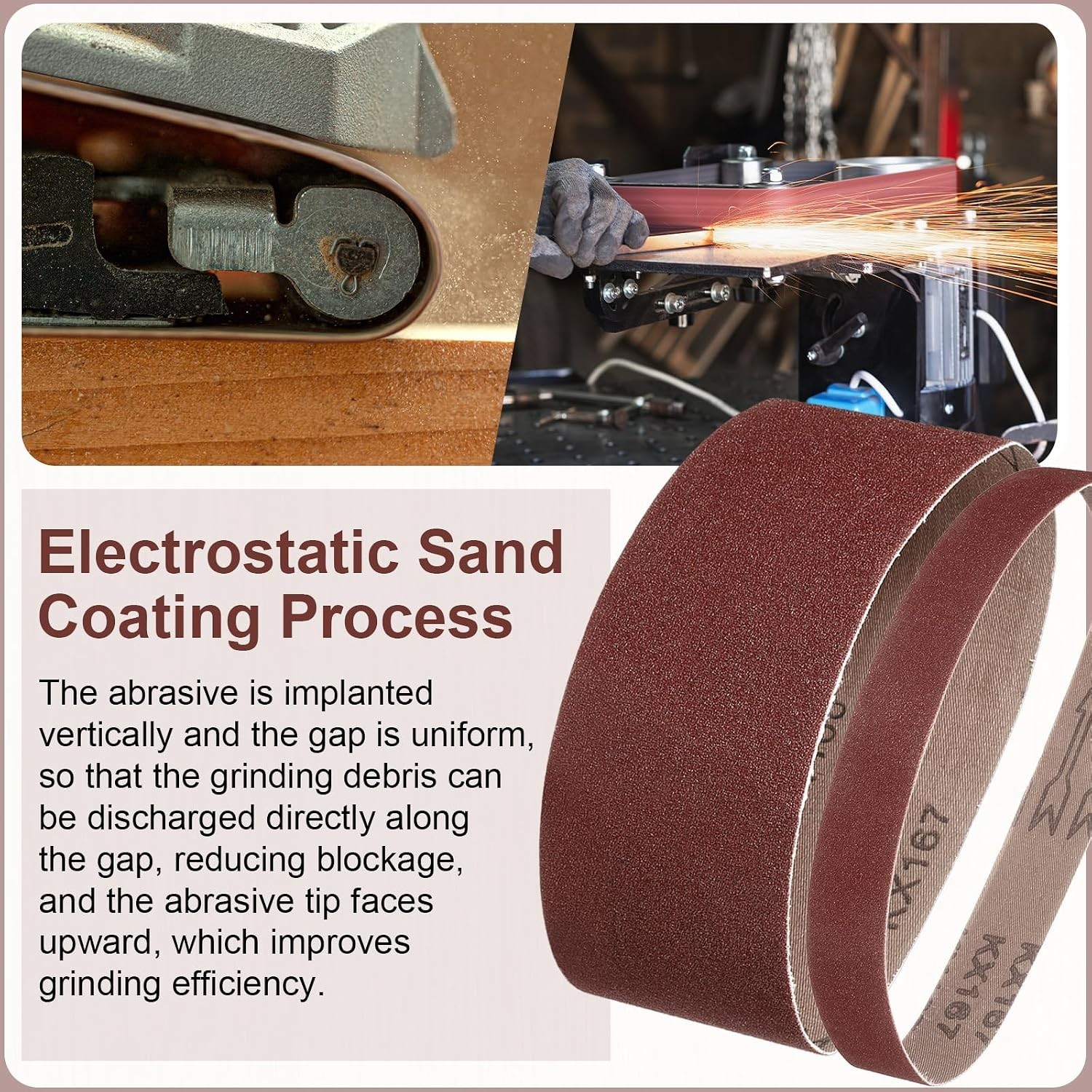 80 Grit Aluminum Oxide Sanding Belts, 6×80 Inch, 2 Pack for Efficient Sharpening