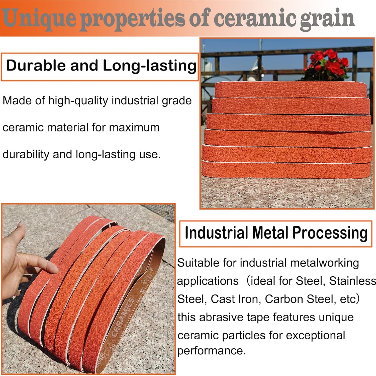 12 Pack 1 x 30 Inch Metal Grinding Ceramic Sanding Belts Kit -2 Pcs Each of…