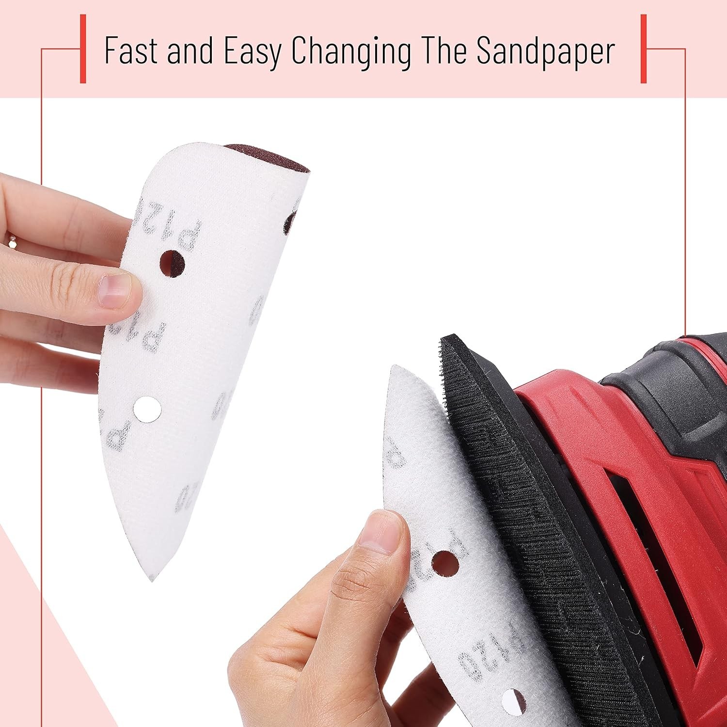 30 Pcs Mouse Detail Sander Pads Assorted Grits Palm Sanding Paper Pads
