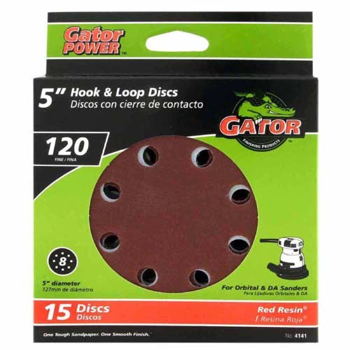 NEW (2) Ali Industries 4141 5” 8 hole 120G Hook and Loop Sanding Discs