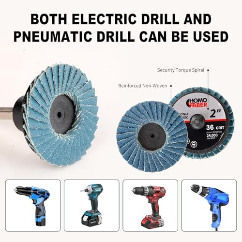 PCS 2 Inch Flap Discs for Die Grinder with 1/4″ Holder | 36/60/80/120 Grit 50