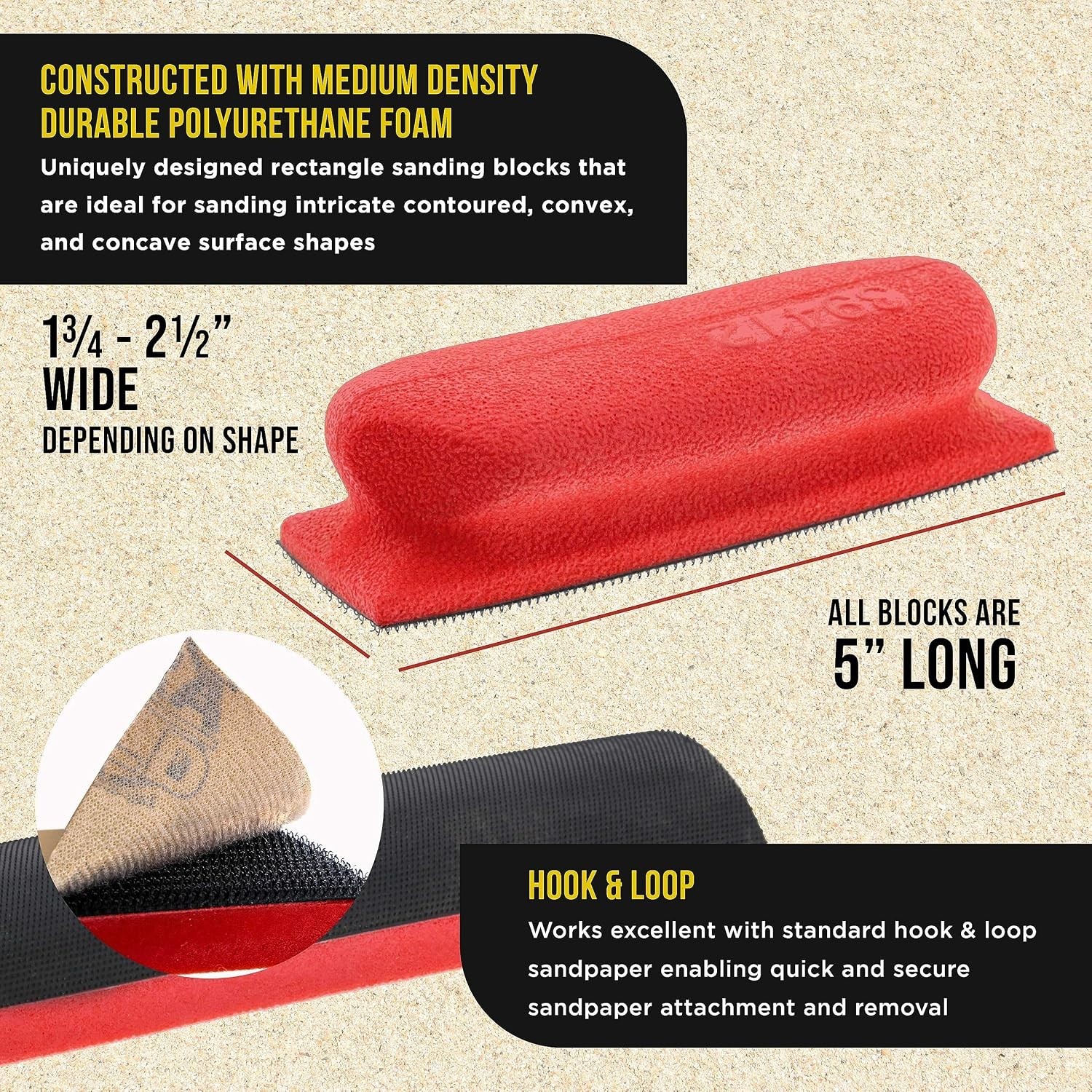 Interchangeable Hook & Loop Sanding Block Kit