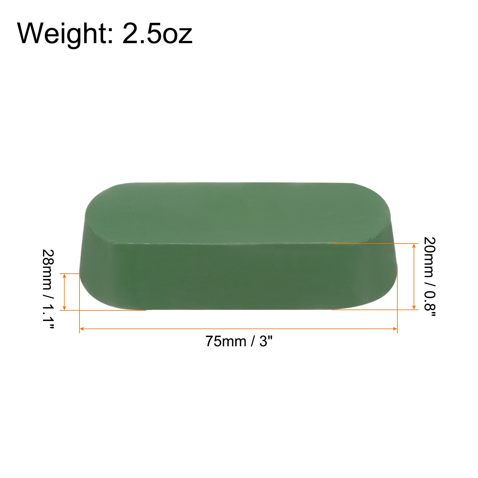 2pcs Metal Polishing Compound Bars, 2.5oz, Green
