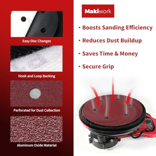 30PCS 9-Inch 6-Hole 80 Grit Hook & Loop Sanding Discs – 80 Grit(30PCS) 6 Hole