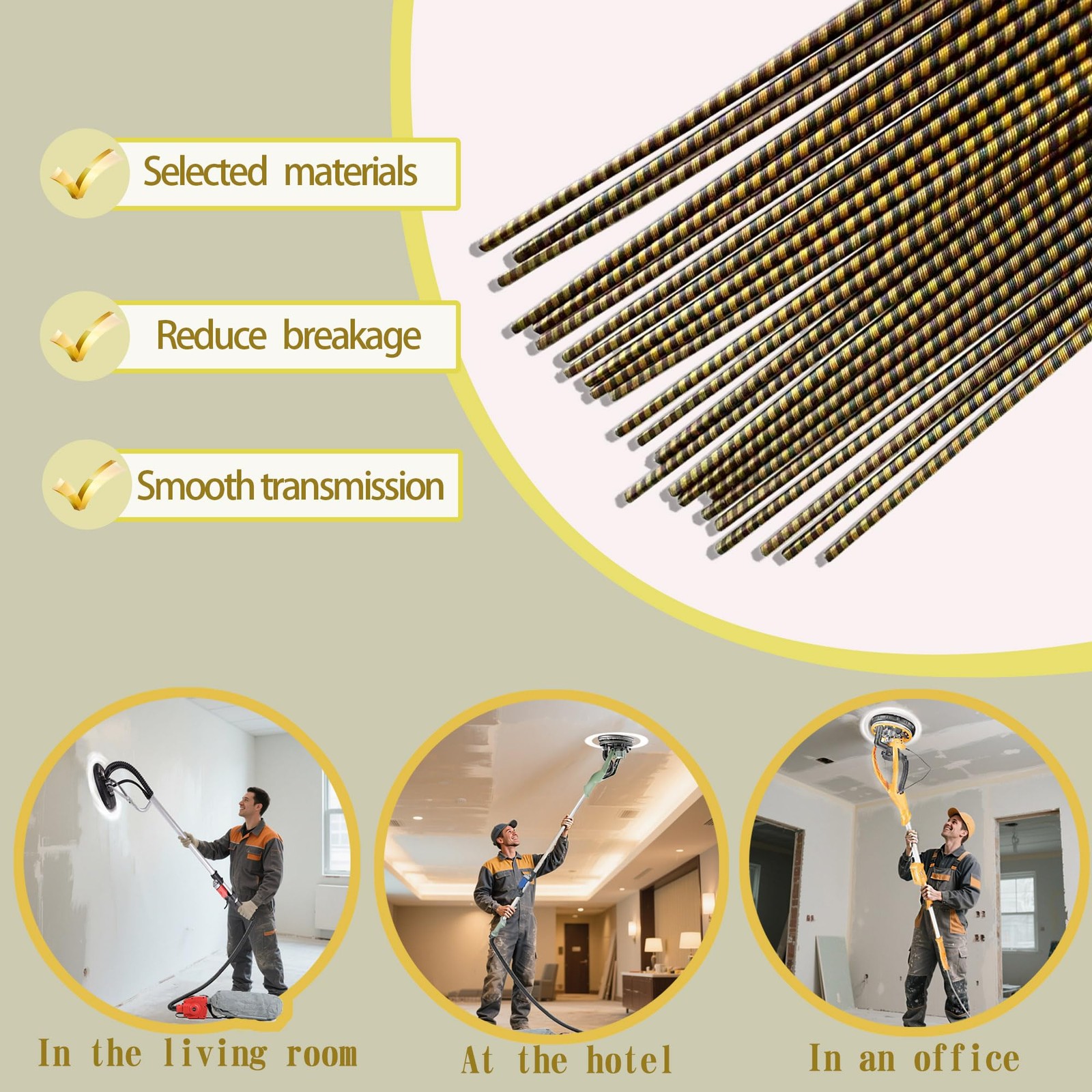 1 PCS 42.52 Inch Electric Drywall Sander Drive Shaft For #7800 69E Machine