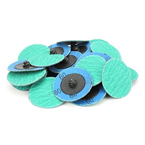 25 PCS 2″/50MM 80Grit Green Zirconia+Grind Aid Quick Change Sanding Discs Type R