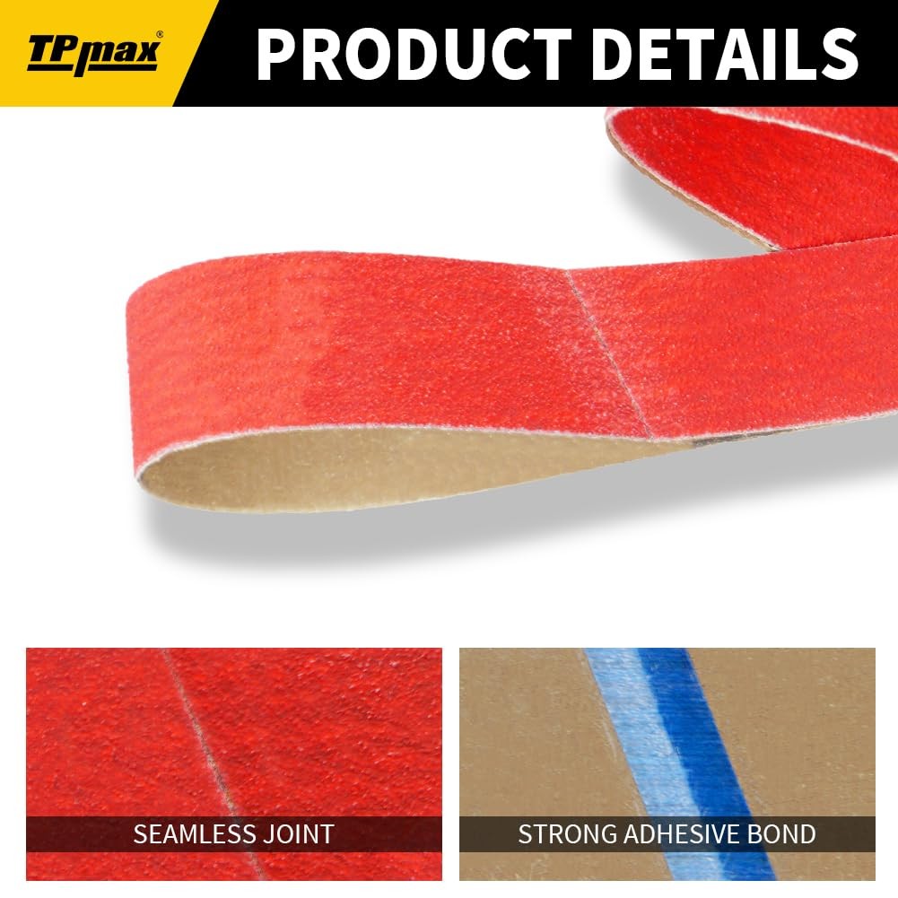 1×30 in Ceramic Sanding Belts 40/60/80/120 Grits for Knife Making & Woodworking
