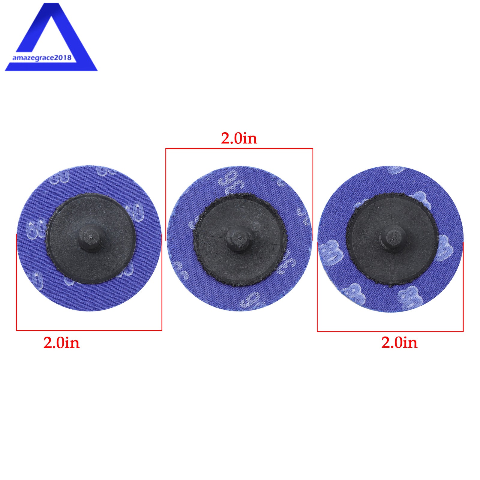50 Pcs 2 inch Sanding Discs, Zirconia Coated 36/60/80 Grit, Quick Change Disc