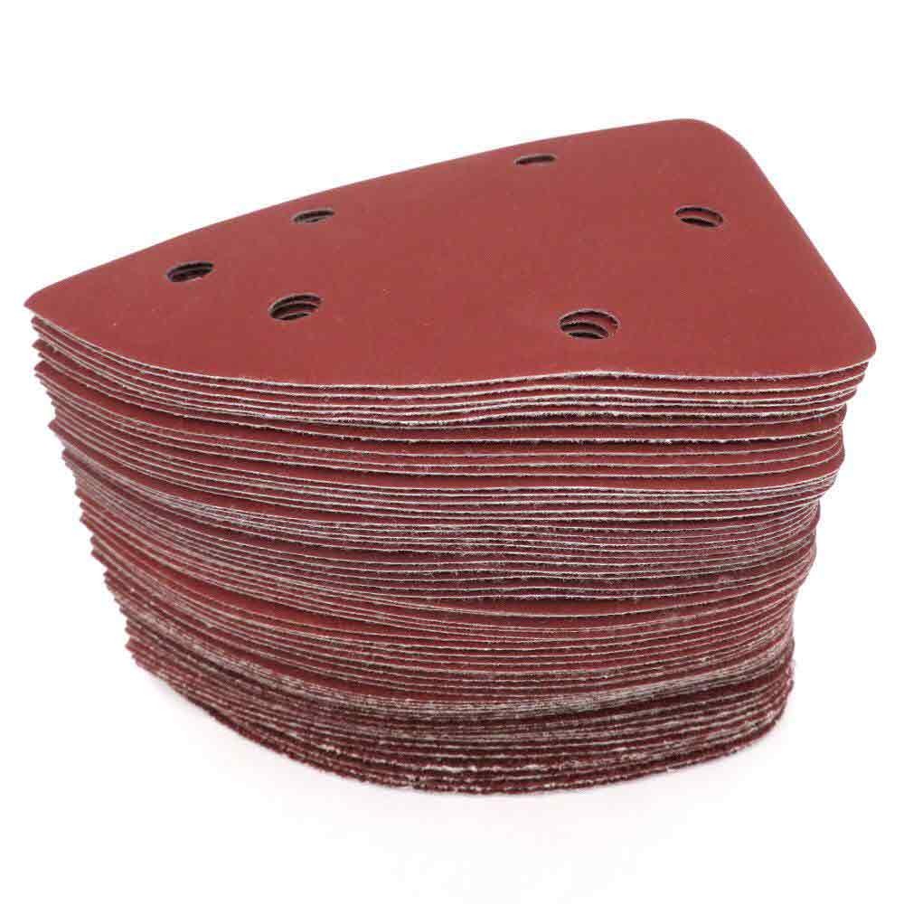 6 Hole Sanding Sheets Triangle Mouse Detail Sander Pads Sandpaper 40-1000 Grit