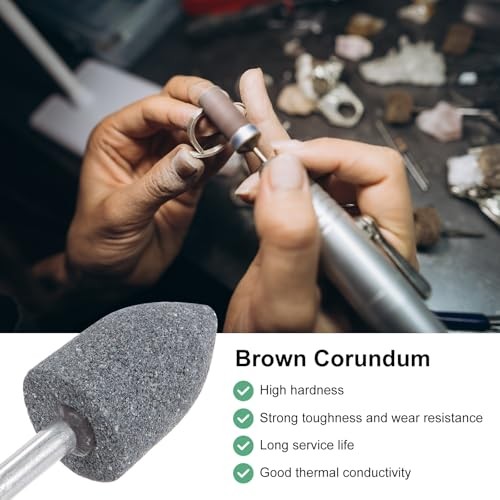 -Pack Abrasive Mounted Stone Grinding Bits, 1/4 in(6mm) Shank Aluminum 25mm 10