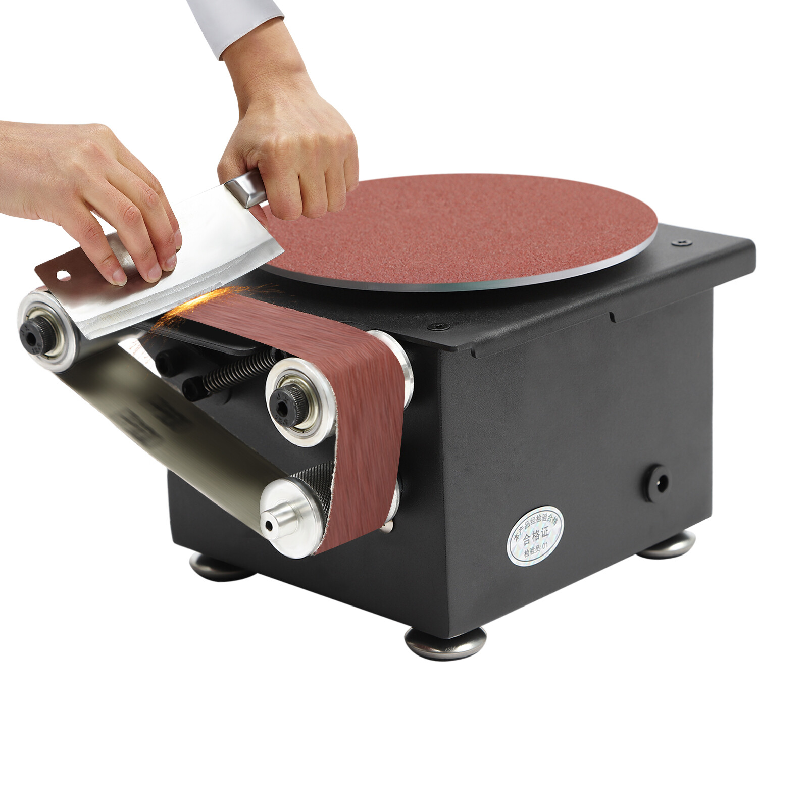 Electric Disc Mini Belt Sander with 10 Belts and Sanding Papers Sharpener Bench