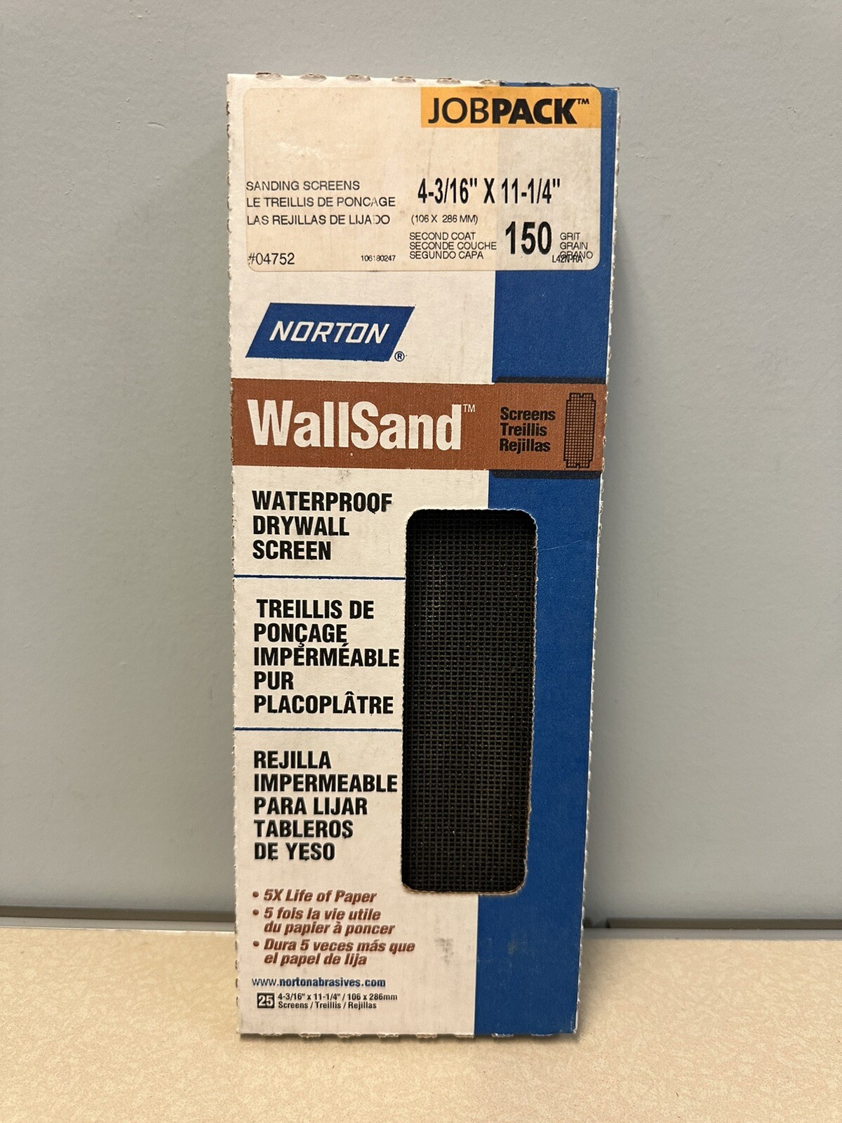 Norton Drywall Sanding Screens 150 Grit 04752, Job Pack 25 Sheets