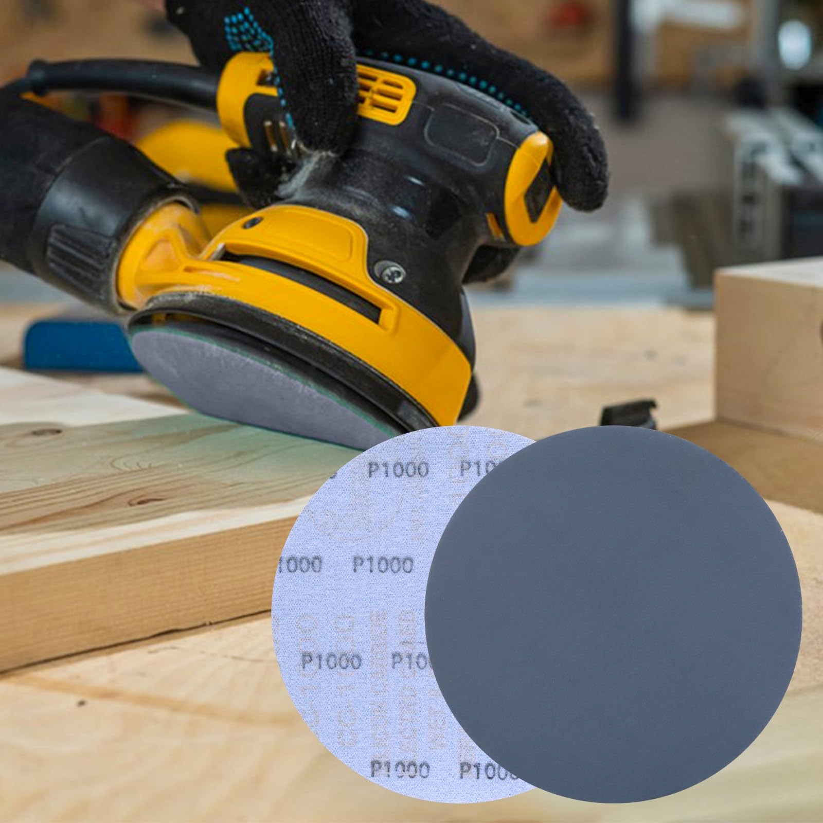 60 Pcs 6 Inch Wet Dry Sanding Discs, 6″ Discs Hook 6 inches, Black