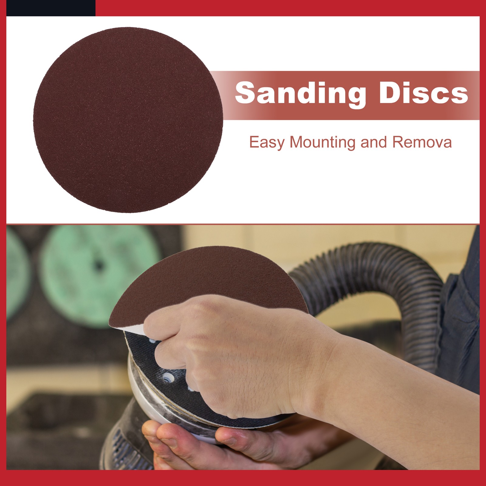 Universal 12″ Sanding Discs Round Hook and Loop Sandpaper 40 Grits Pack of 10
