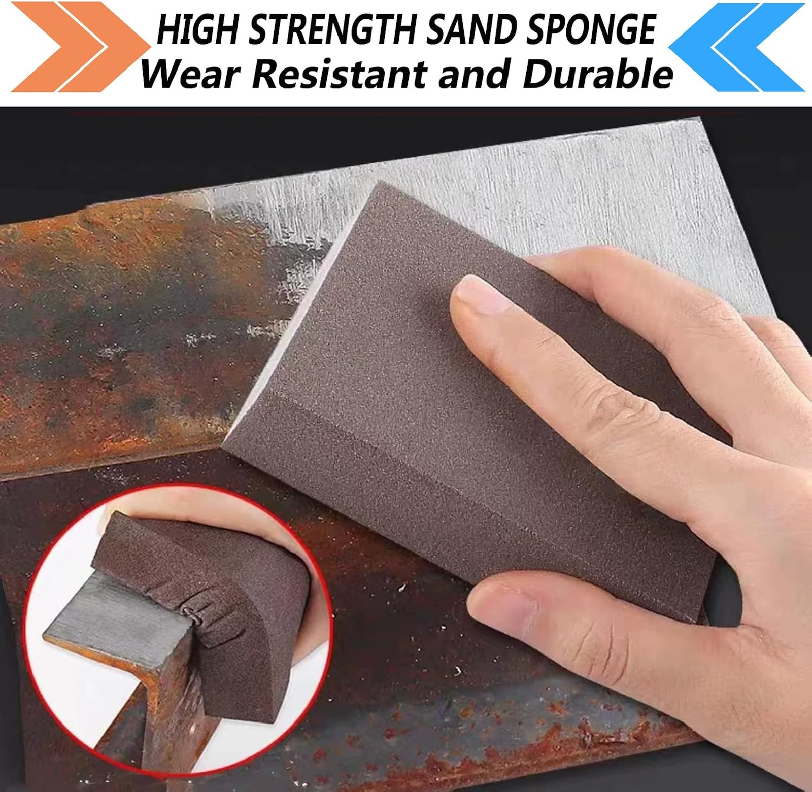 Sanding Sponges Pack of 10 Multi-Grit Versatile Washable Reusable Hand Tool for