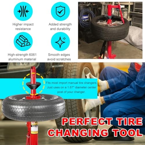 Manual Tire Changer Centering Cone, Aluminum Tapered Automotive Tire Black