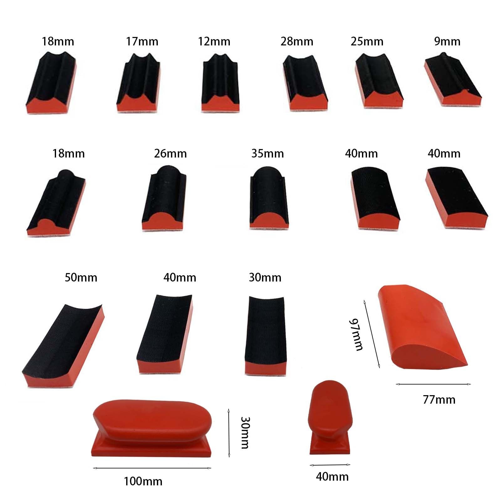 16pcs Hook and Loop Sanding Block Kit with 40pcs Sandpaper Sheets,Interchange…
