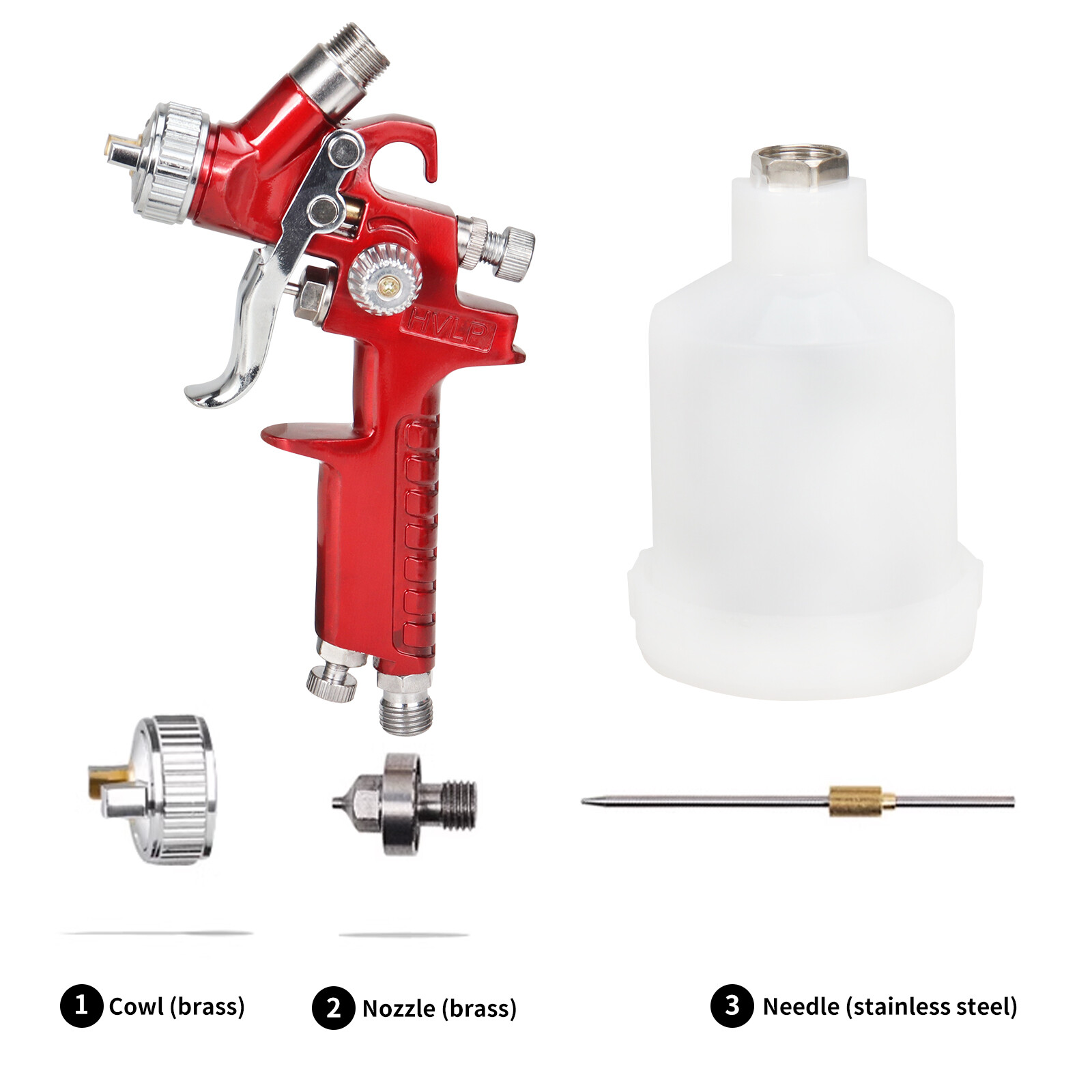 HVLP Mini Gravity Feed Air Nozzle Spray Paint Gun 125ML Cup F Furniture Painting