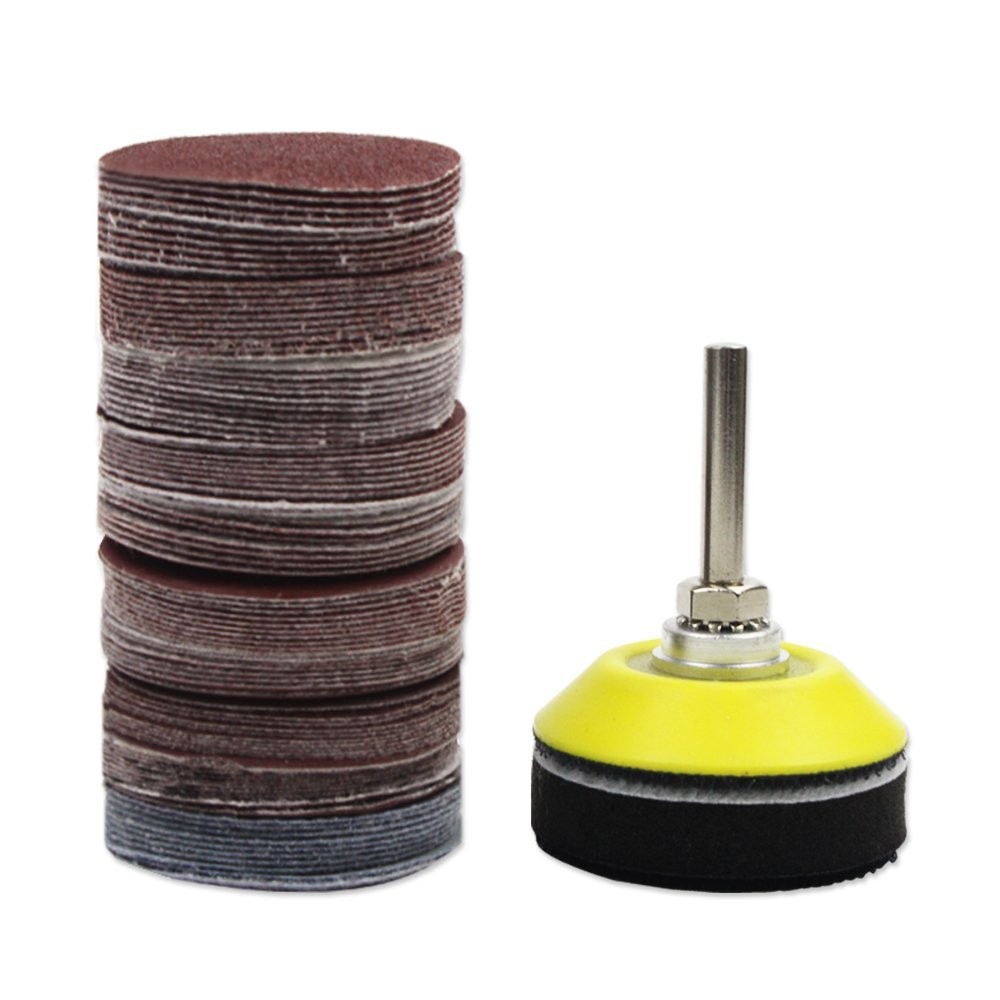 100pcs 2 Inch Drill Sander Attachment with Backer Plate 1/4″ Shank Sanding Di…