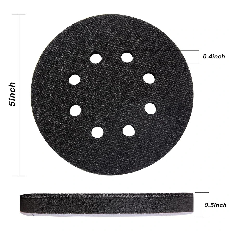 6pc 5″ 8 Holes Interface Pads Orbital Sander Sanding Foam Pad Hook Loop Buffer