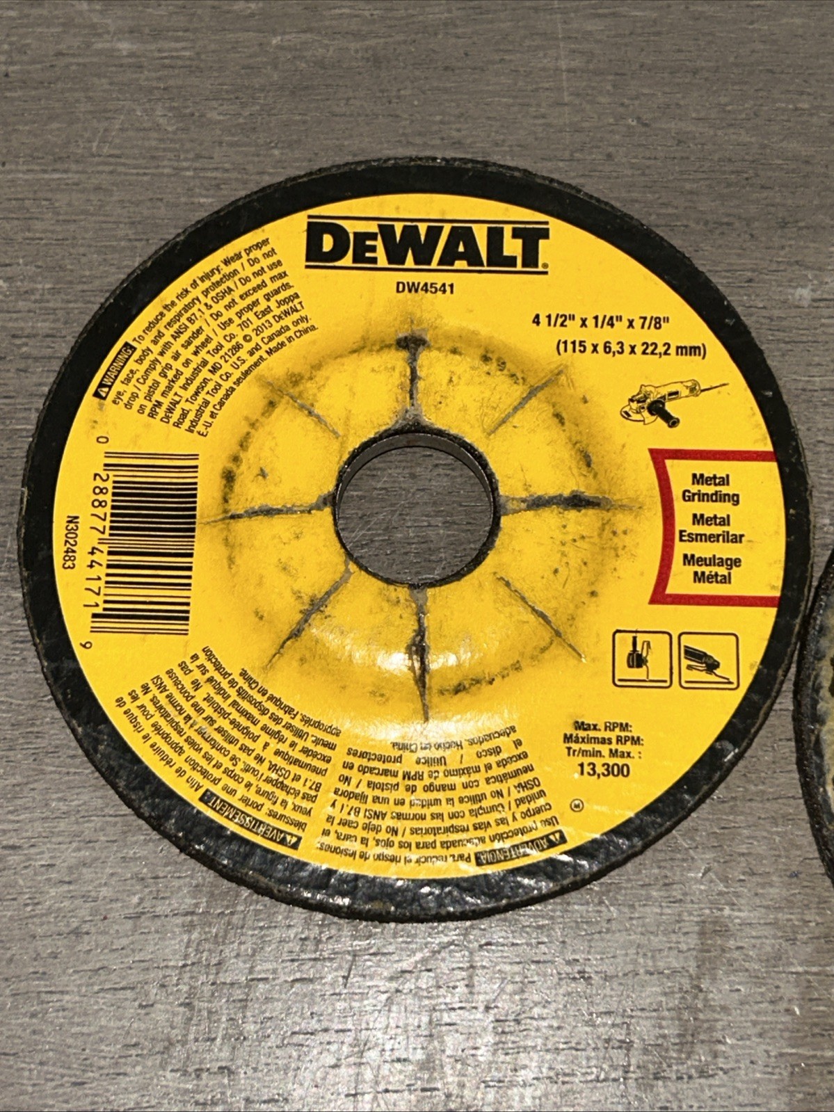 DeWALT DW4541 Abrasive Grinding Wheels 2 Piece 4-1/2 In. x 1/4 In. x 7/8 In