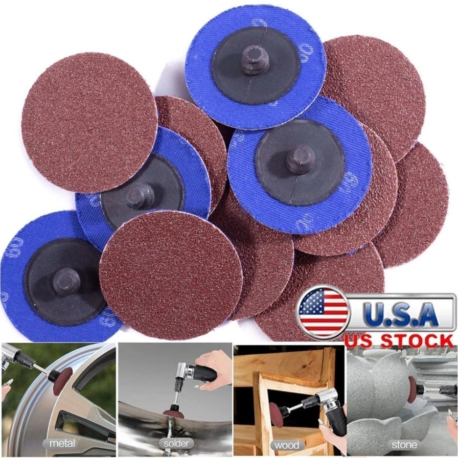 50P 2 inch 80 Grit Aluminum Oxide Roll Lock Die Grinder Sanding Grinding Disc&%%