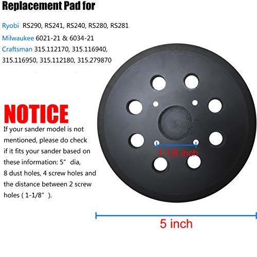5 Hook & Loop Replacement Sander Pad for Craftsman 315 Random Orbit Sander
