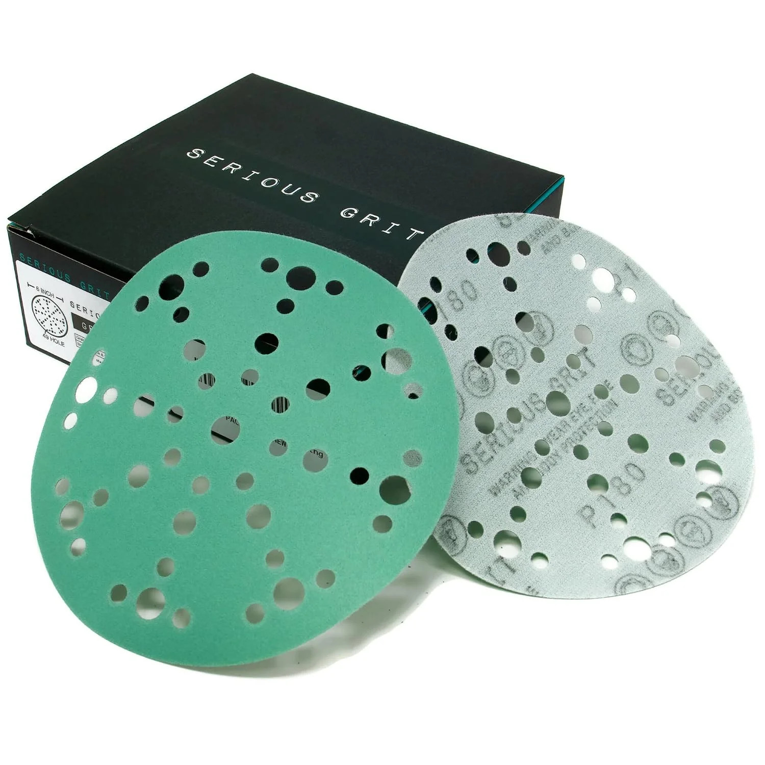 6-Inch 49-Hole P180 Grit Sanding Discs – 50 Pack Box | Fits Festool ETS / RO 150
