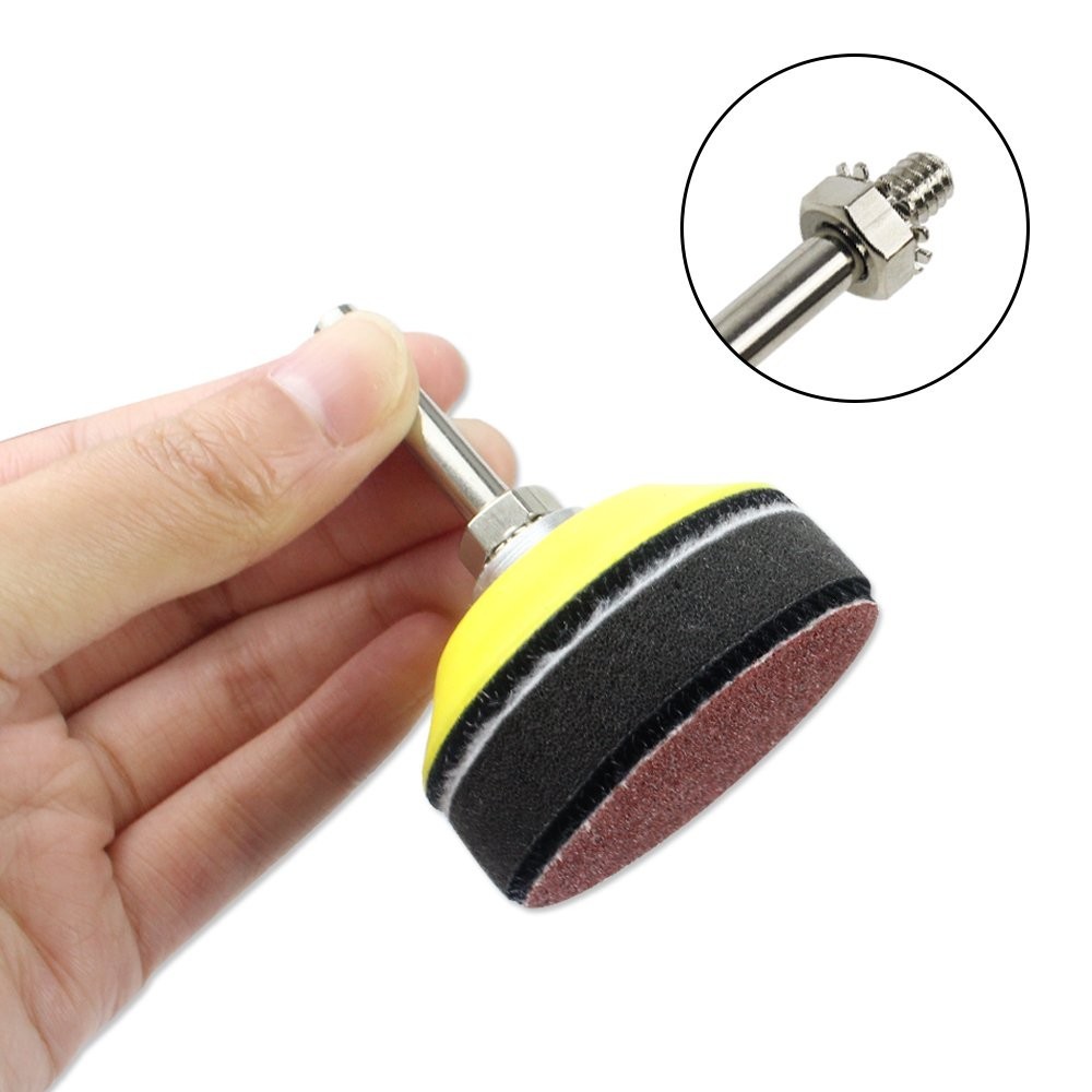 100pcs 2 Inch Drill Sander Attachment with Backer Plate 1/4″ Shank Sanding Di…
