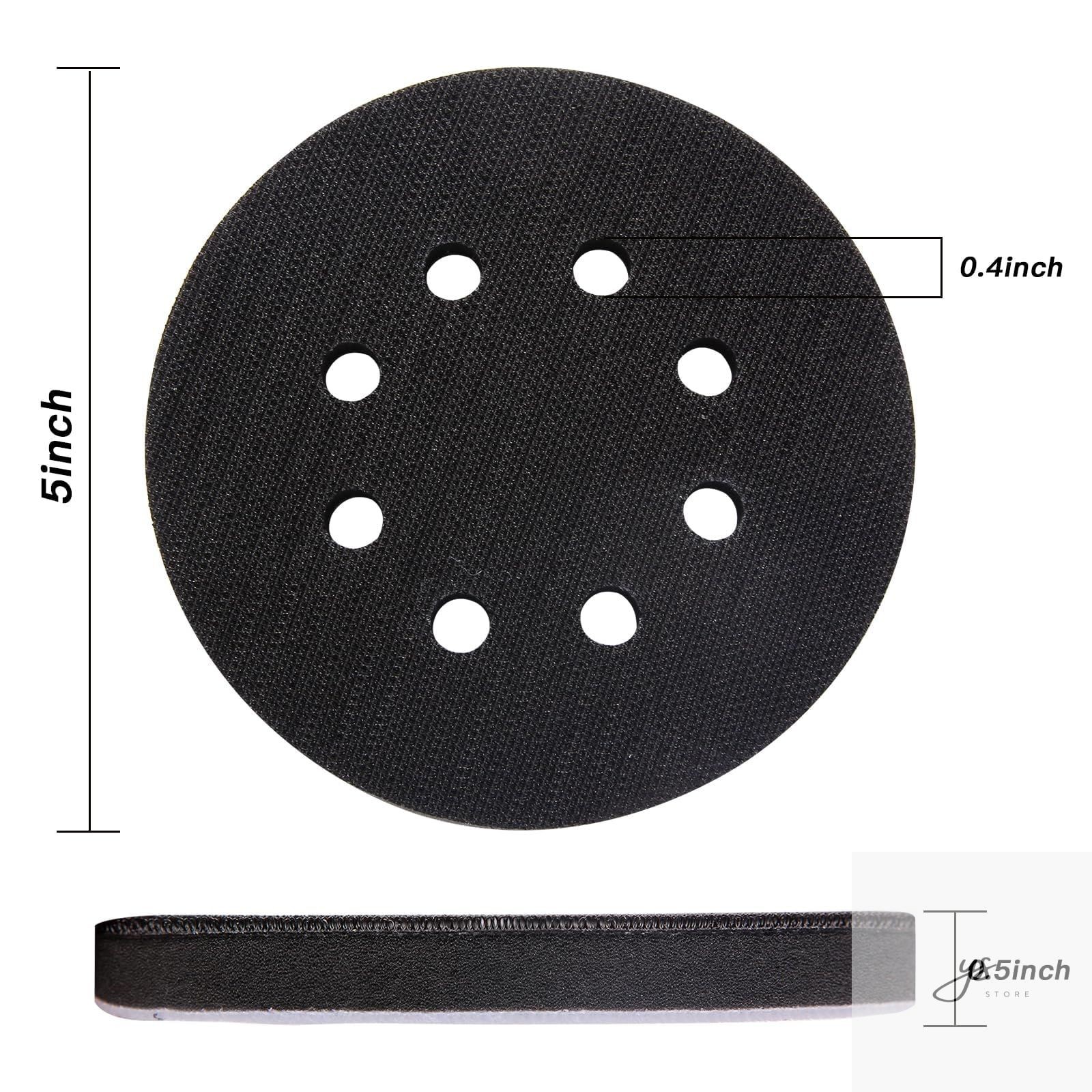 6 Pack 5 Inch 8 Hole Foam Sanding Pads, Soft Density Interface Pad Hook and Loop