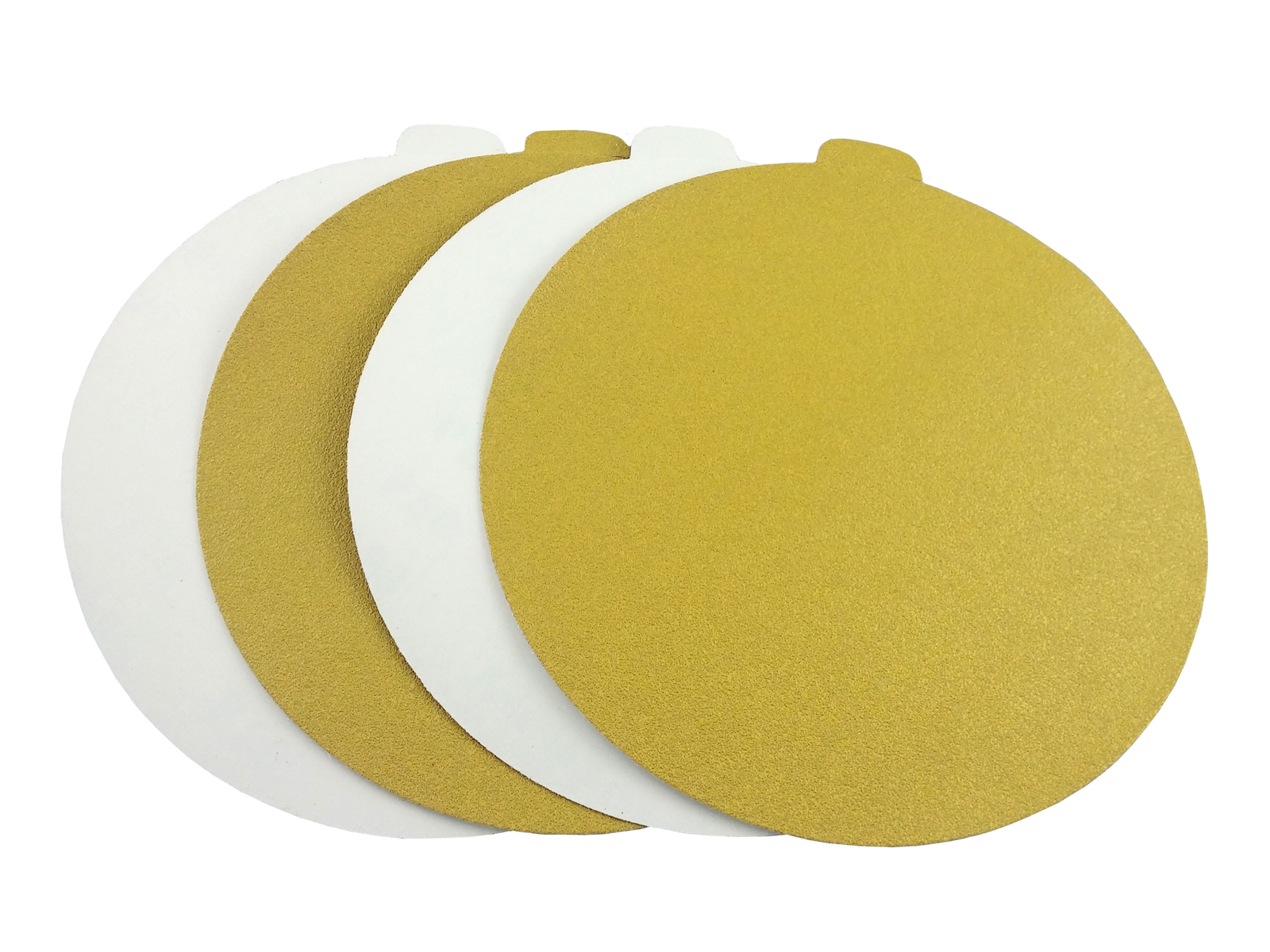 8 Inch Gold Adhesive PSA Paper Tab Sanding Discs (25 Pack, 80 Grit)